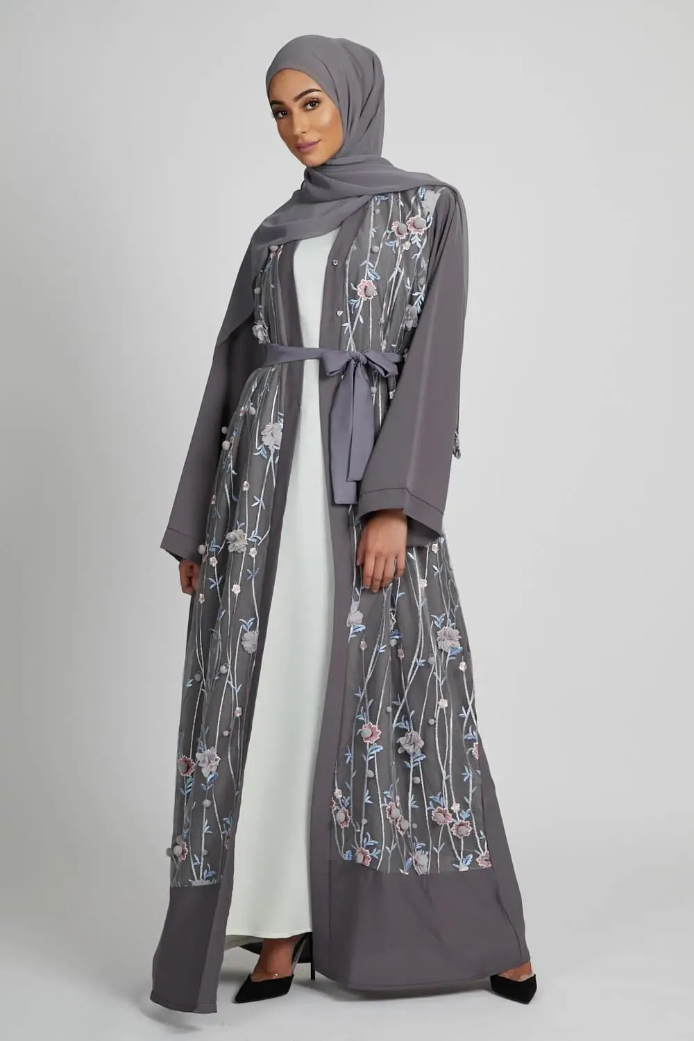 

Ramadan Eid Mubarak Embroidery Abaya Turkey Kimono Cardigan Hijab Muslim Dress Islam Clothing Abayas For Women Dubai Kaftan Robe