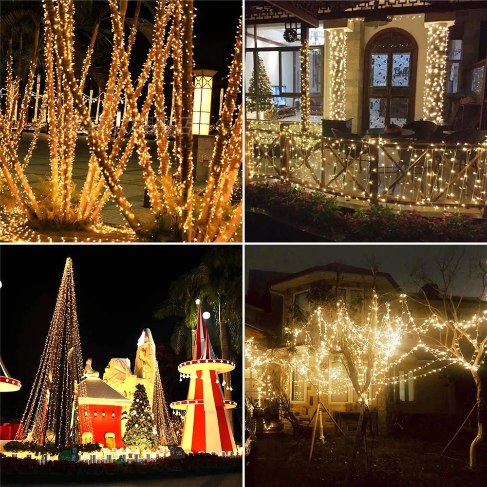 LED Solar Powered String Lights 8 Modes Waterproof Copper Wire Christmas for Home Garden Patio Yard Wedding Party | Лампы и освещение