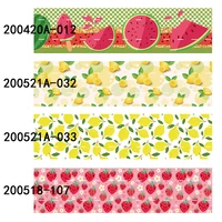 free shipping 22mm strawberry waterlemon printed summer fruit ribbons