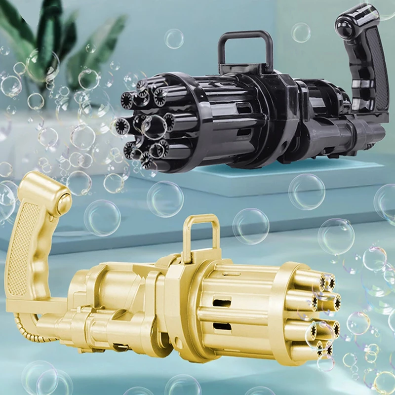 

Hot Electric Bubble Gun 1pcs Gatlin Bubble Machine Soap Bubbles For Children Magic Bubble For Bathroom Summer Outdoor Toys