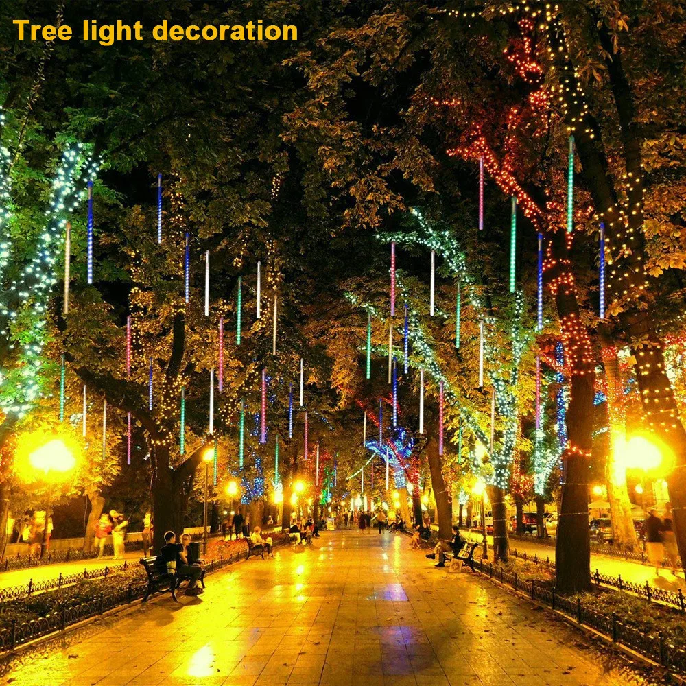 

Waterproof 3 colors EU Plug Garland 8 Tubes LED Meteor Shower Rain string light 30cm Icicle Snowfall Xmas decoration FDH