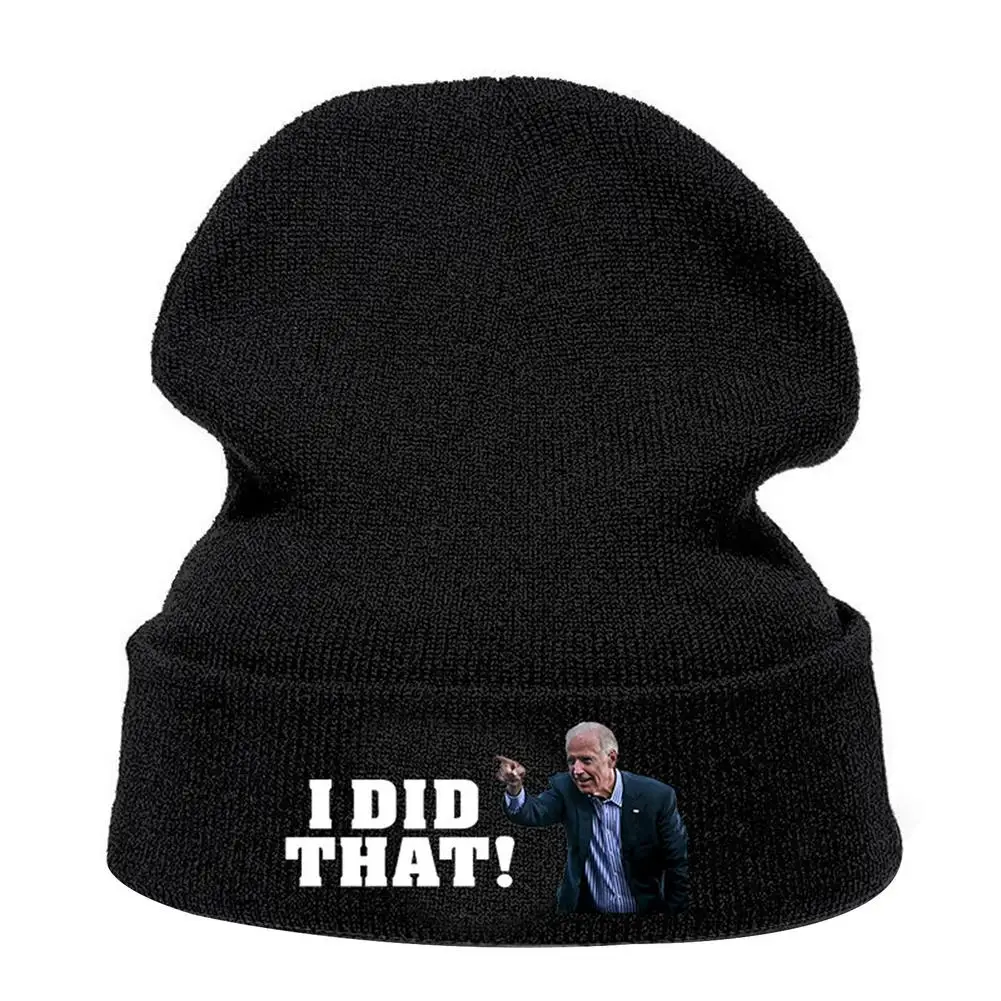 

Легкая шапка с манжетами I DID THAT Impeach Biden FJB Шляпа Унисекс Модная вязаная шапка для мужчин женщин мужчин шляпа с манжетами