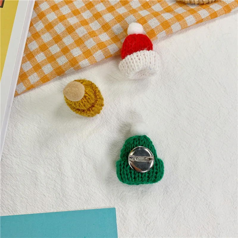 Cute Woolen Hat Sweater Brooch Mini Colorful Knitted Hairball Shirt Jacket Collar Badge Pin Fashion Brooches Jewelry Gift | Украшения и