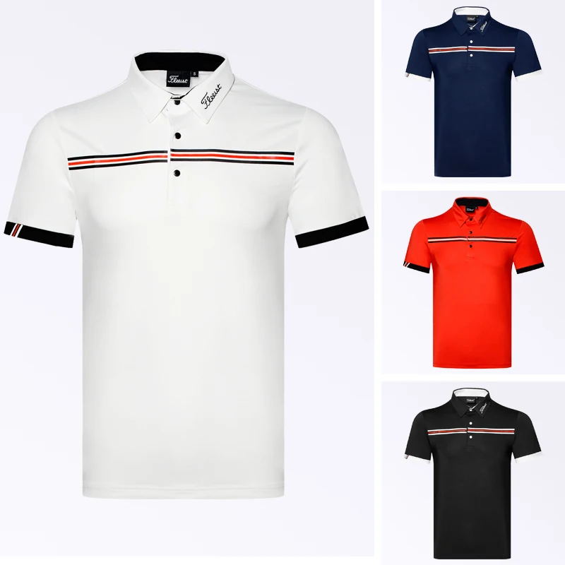 Summer Golf Clothing Men's Short-sleeved T-shirt Quick-drying Breathable Sweat-absorbent Polo Shirt Top