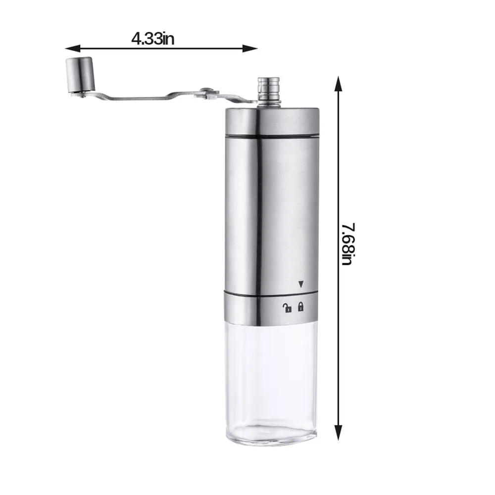 Portable Coffee Grinder Stainless Steel Adjustable Handheld Cocoa Bean Conical Burr Mill Manual | Дом и сад
