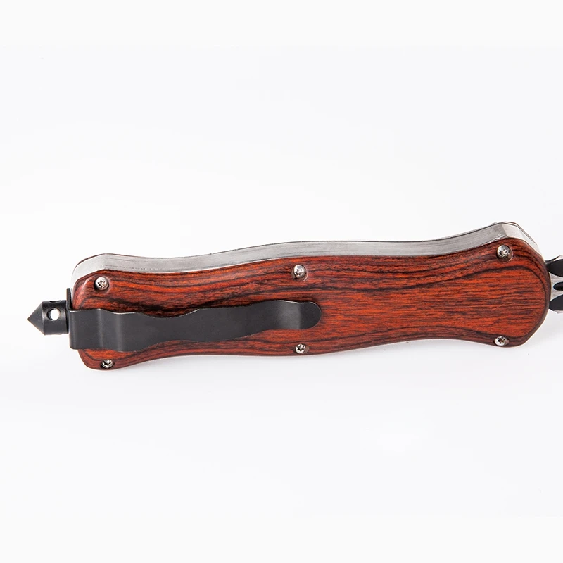 

Stainless Steel Wood Handle Outdoor Camping Hunting Tactical Survival Folding Kitchen Knife