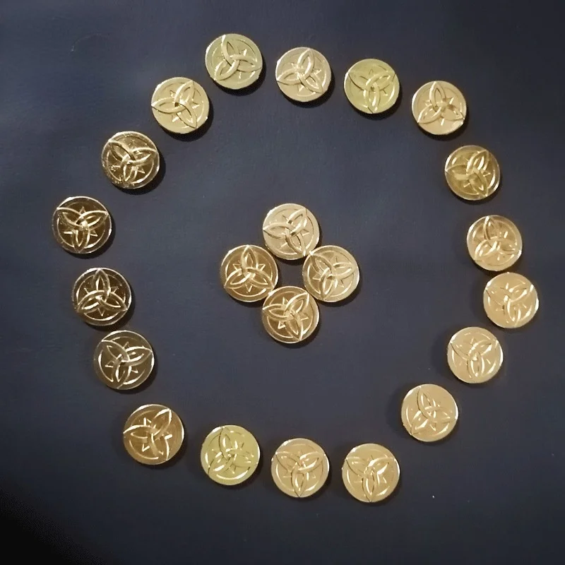 

5pc/set Genshin Impact Gold Mora Coin Morax Cosplay Prop Accessories 2.5cm animation game gold plated Mora game currency