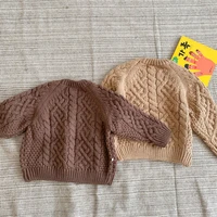 girls sweater kids coat outwear 2021 loose plus velvet thicken warm winter autumn knitting tops cottonpullover childrens cloth