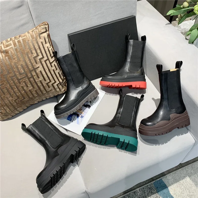 

Квадратный носок женские ботильоны от Челси из натуральной кожи на платформе; Полусапожки, женская обувь для подиума Zapatos Mujer красивые ботин...