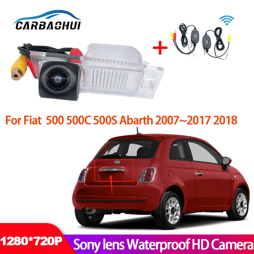 

Car Rear View Back Up Reverse Parking Camera For Fiat 500 500C 500S Abarth 2007~2018 CCD full HD Night Vision Waterproof RCA