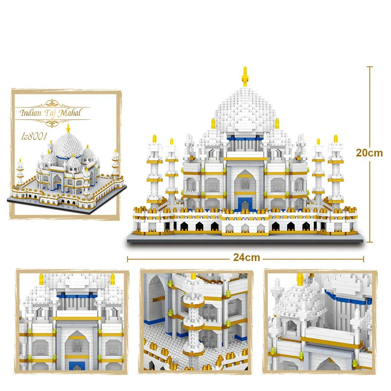 

Mini Diamond Building Blocks 3D Architecture Bricks Toy Taj Mahal Children Compatible City Gifts Micro Toys