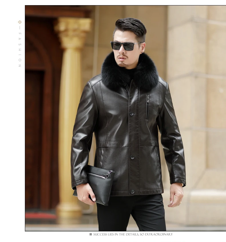 NEW Youth Winter Fur Leather Jacket Mens Plus Size Suede Leather Jackets Men Faux Fur Thick Warm Long Suede Jacket zipper