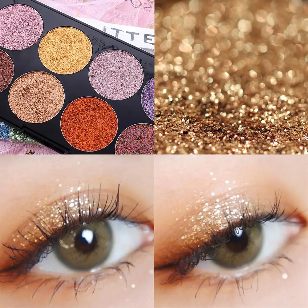 8 цветовая палитра теней для век с золотыми блестками высокого качества блеск губ