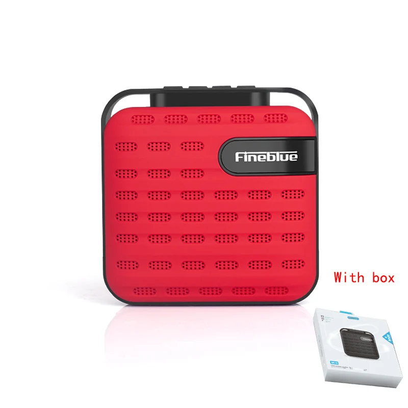Red with box Fineblue MK-16, регулятор баса, металлический Bluetooth беспроводной динамик hifi портативный Беспроводной приемник Поддержка наушники-вкладыши TWS с устройство Hands Free звонков сабвуфер - Цвет: Red with box