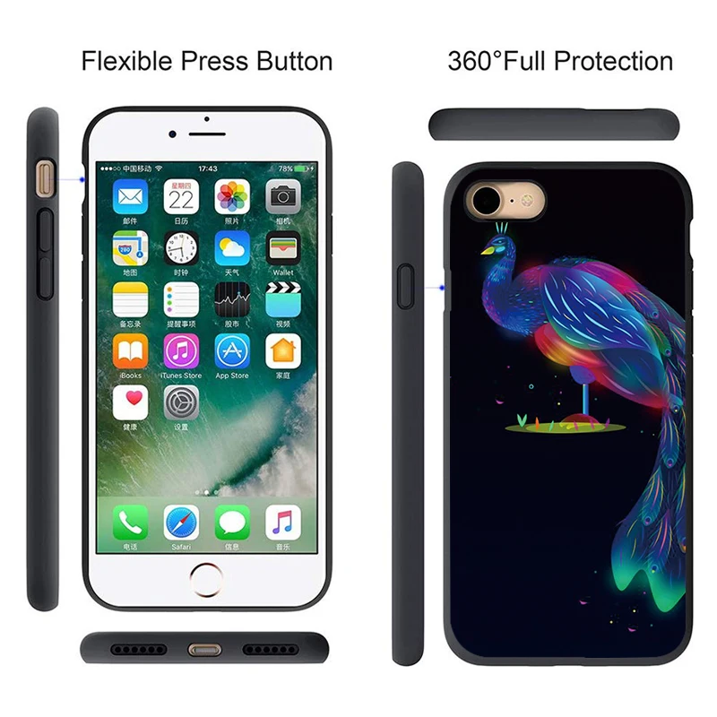 Phone Case For iPhone 11 Pro Max XR XS MAX X black Apple 8 7 6 5s s Plus Soft Silicone TPU Matte Cover Funda para | Мобильные