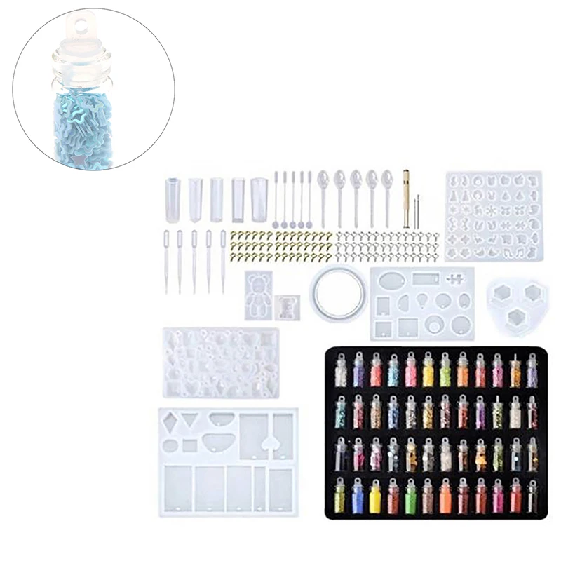

Mixed Style Jewelry Epoxy Resin Molds Set Silicone Mold UV Casting Tools Clay Resin Jewelry Casting Molds For Jewelry making DIY