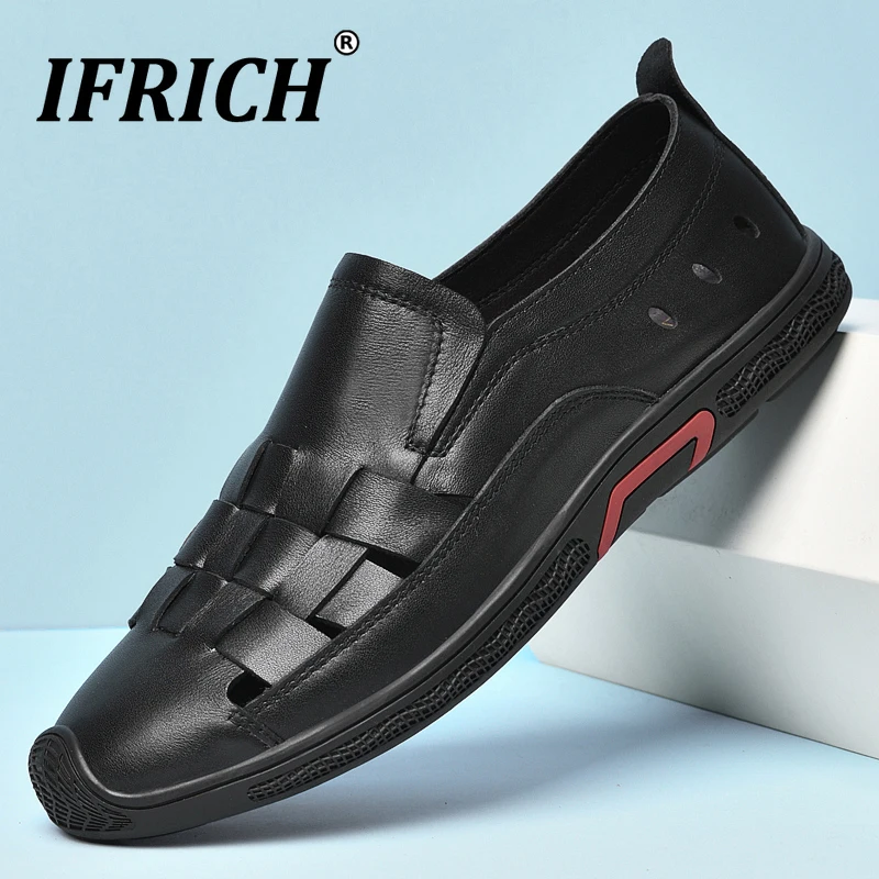 

Summer Loafers Shoes For Men Black Brown Men Young Casual Shoes Genuine Leather Man Driving Shoe Fretwork Fashion Casual Shoe