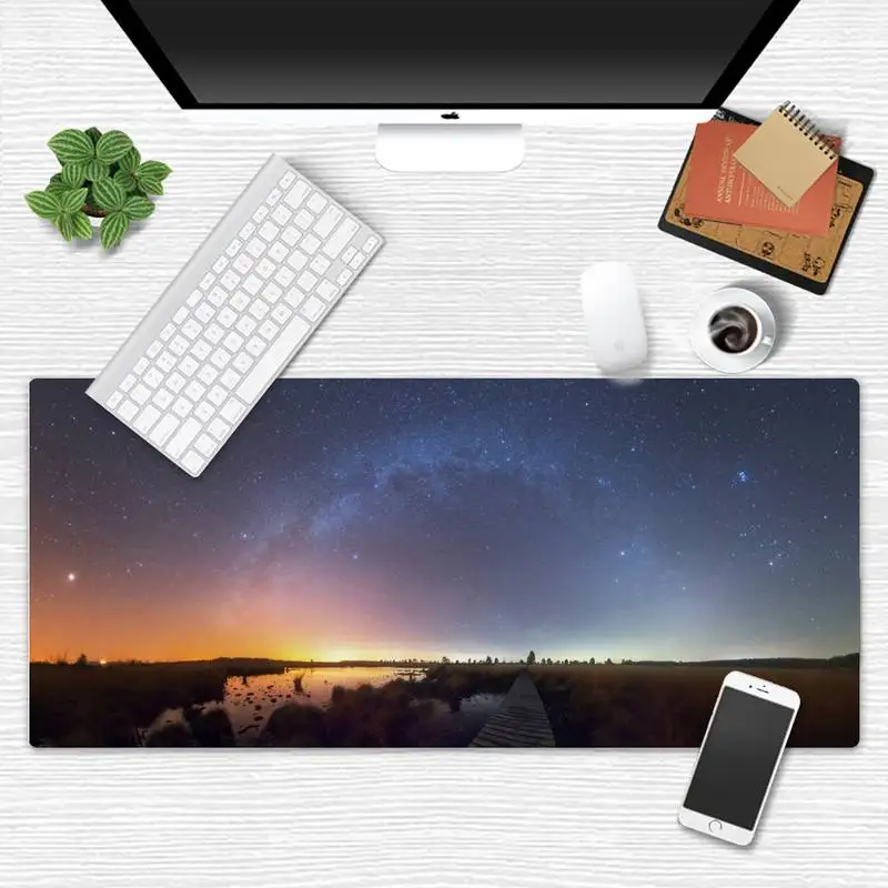 

Starry night scene Gaming Player desk laptop Desk Table Protect Game Office Work Mouse Mat pad X XL Non-slip Laptop Cushion