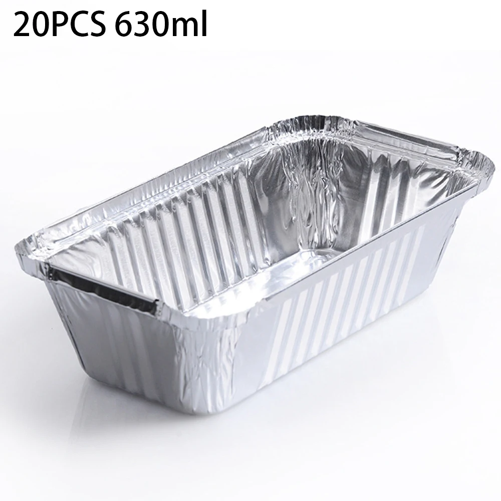 20PCS Aluminum Foil Loaf Pan Disposable Oblong Baking Bread Tins 630ml Capacity For Quiche Lasagna And Side Dishes |
