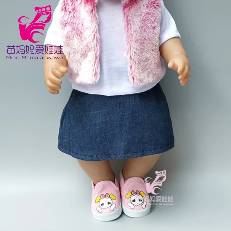 Кукольная одежда для кукол рожденных 43 см платье в горошек с нижним бельем и