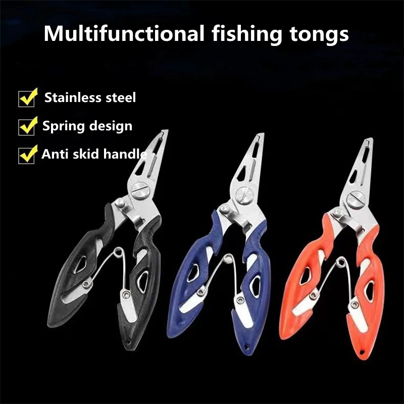 

Stainless Steel Curved Mouth Fishing Tongs Multi-Functional Road Sub Tongs Fishing Scissors Fishing Line Scissors Hook Pliers