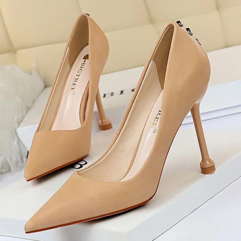 Женские туфли лодочки свадебные женская обувь пикантная Брендовая на высоком