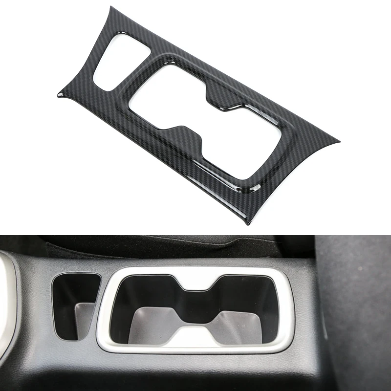 

Carbon Look Chrome For Nissan Navara NP300 2019 2020 Cup Holder Panel Decorative Cover Stickers