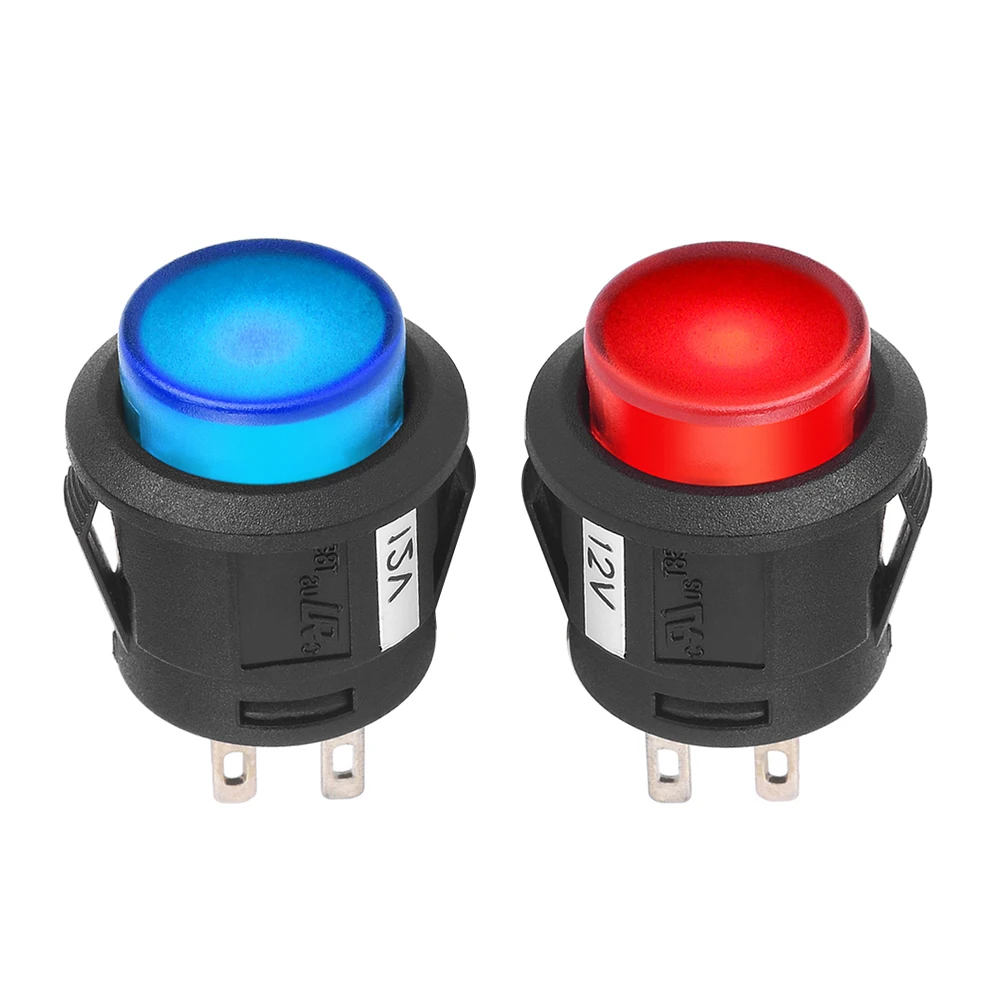 12V 20A водонепроницаемый освещенный круглый Кулисный светодиодный переключатель 4
