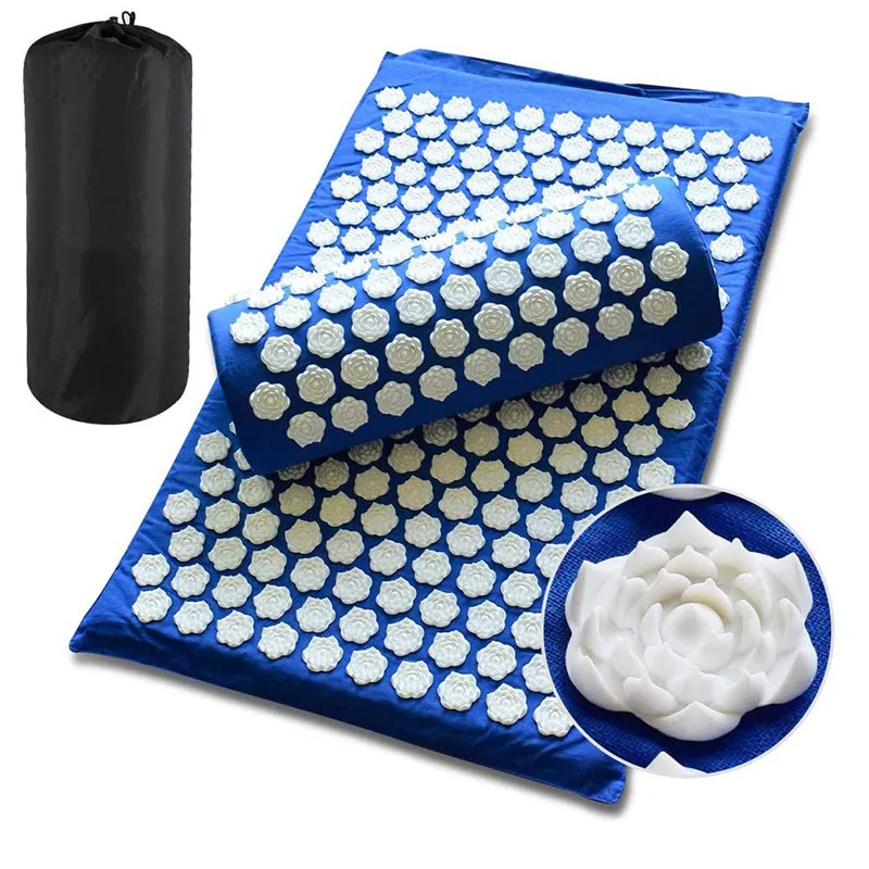 Спайк коврики лотоса Акупрессура Мат Массажный коврик подушка Комплект Йога