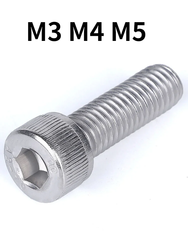 

M3 M4 M5 304 Stainless Steel Hexagon Socket Head Screw Cup Head Screw Bolt Cup Head Hexagon