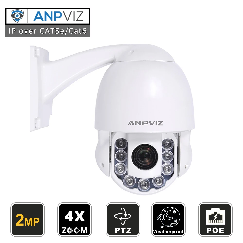 Anpviz Беспроводная купольная PTZ ip-камера 2MP/5MP 4X HD Zooming videcam wifi веб-камера наблюдения наружная сигнализация CCTV веб-камера Onvif