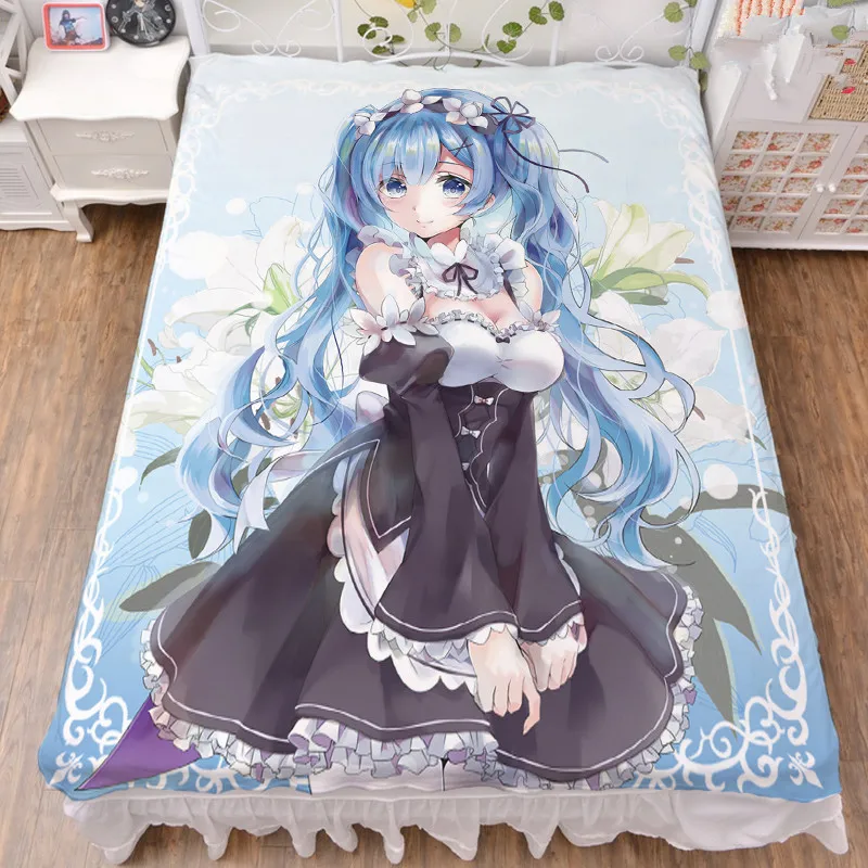 Miglior Coscase 150x200cm Aggiornamento Di Luglio Anime Re Zero Kara Hajimeru Isekai SeikatsuMilk Lenzuolo In Fibra E Coperta Di Flanella Trapunta Estiva