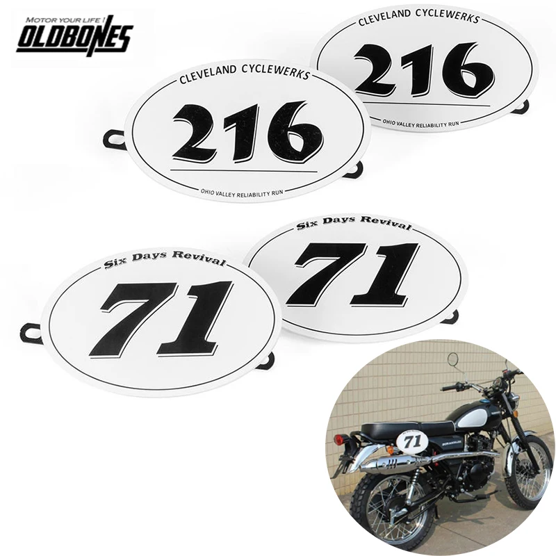 2 шт. универсальная табличка для номера мотоцикла ABS № 71/№ 216 CAFE RACER Tracker Scrambler