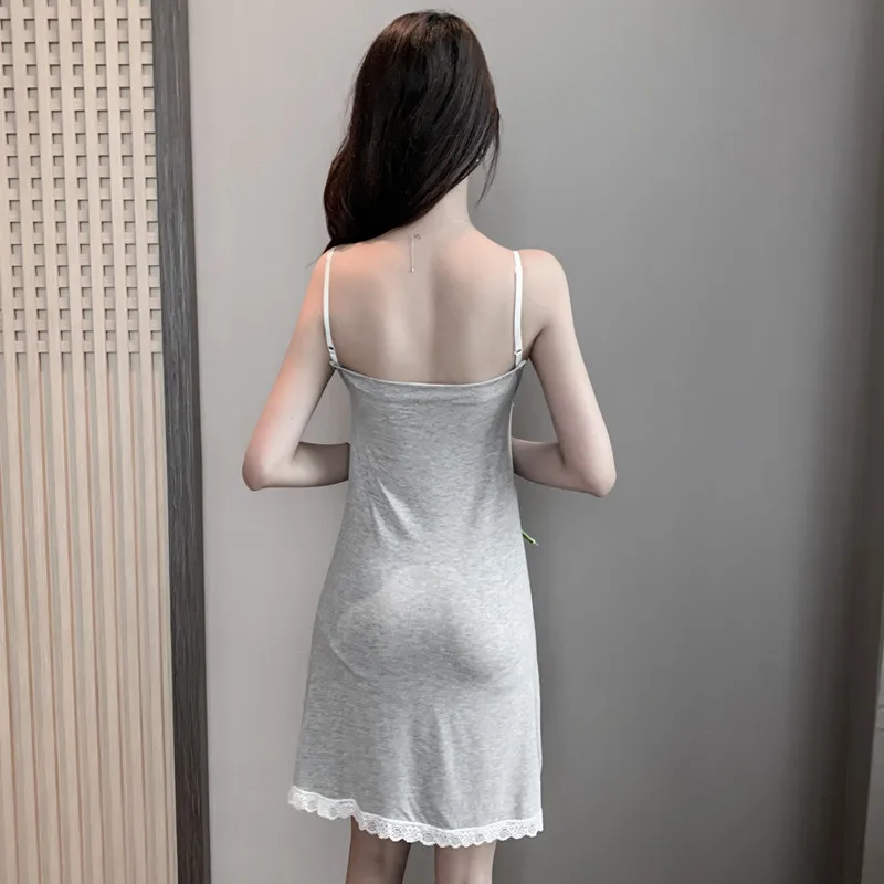 Sexy Nightdress Women Summer European American Sling Skirt Backless Thin Casual Comfortable Dress Female Sleepwear Nightwear
