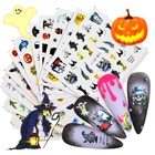 Наклейки для дизайна ногтей, на Хэллоуин, Рождество, осень