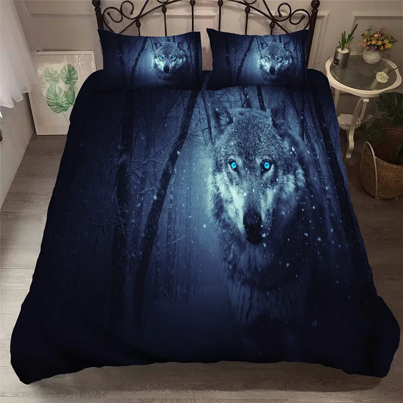 

Animal wolf series 2/3 pieces of bedding full size bedding cover quilt bedding cover