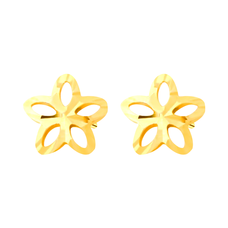 

ZHIXI Fine Jewelry Pure 18k Gold Earrings AU750 Stud Yellow Gold Trendy Stars Anniversary For Women