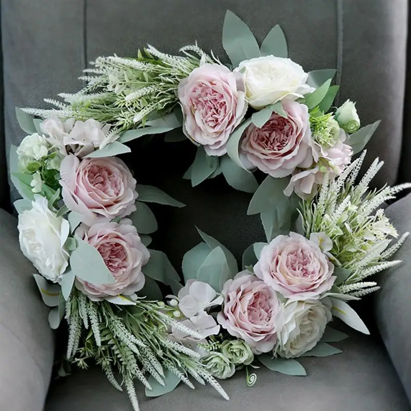 

Simulated Flower Wreath Decorative Garland Wall Hanging Artificial Wreath