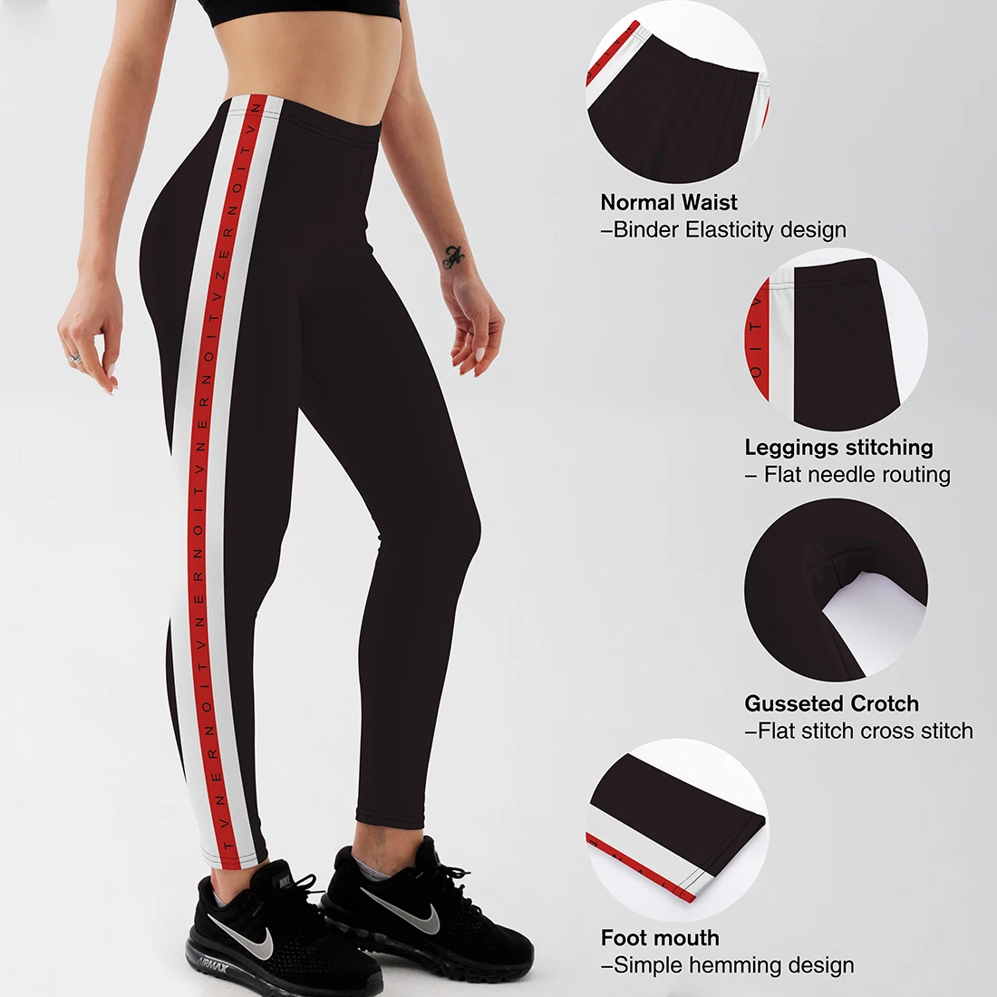 Женские облегающие леггинсы Qickitout летние в полоску и с буквенным принтом