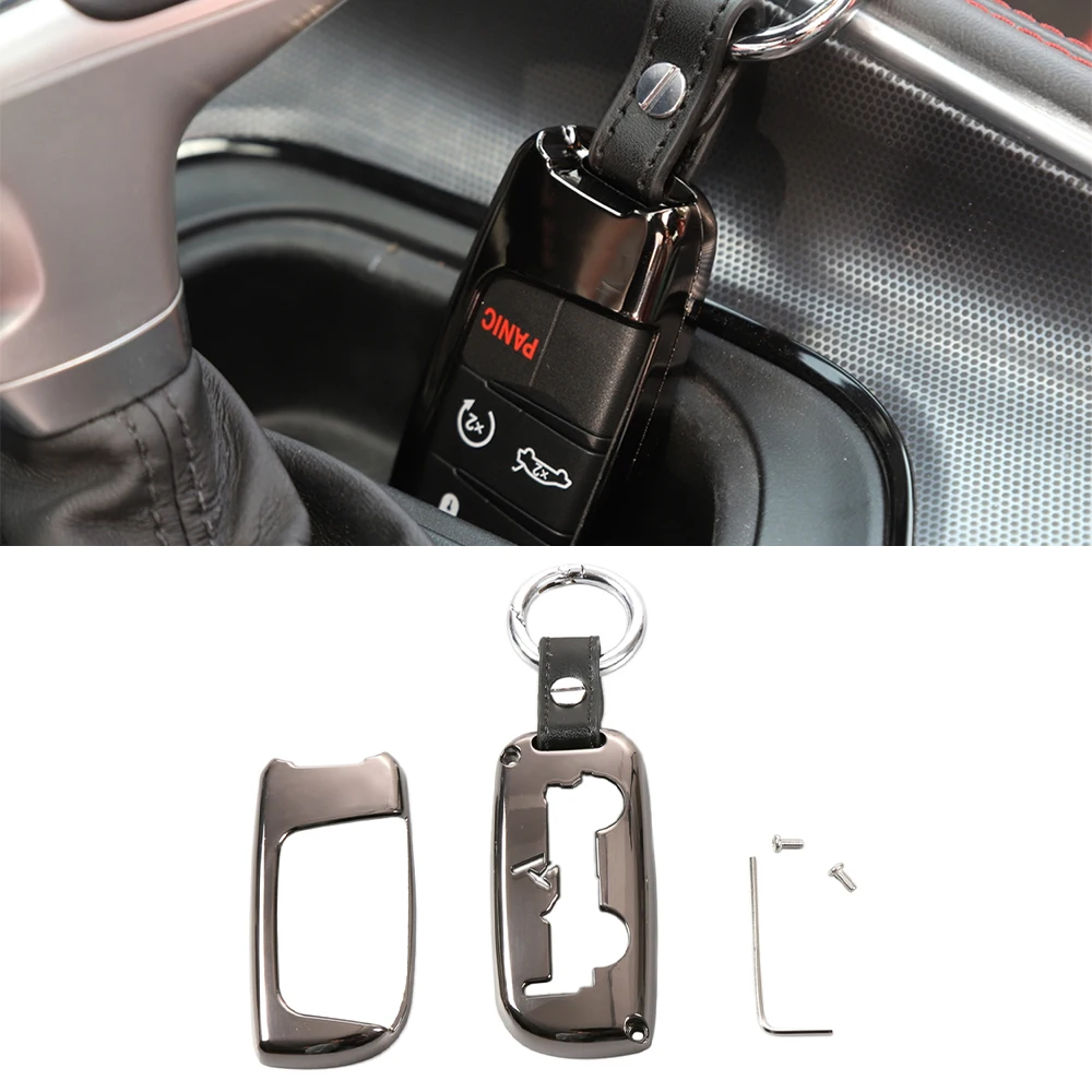 

Car Key Cover Case Key Shell Holder for Dodge Challenger 2015+/ Charger 2011+/ Durango 2014+ Auto Accessories Gold Silver Black