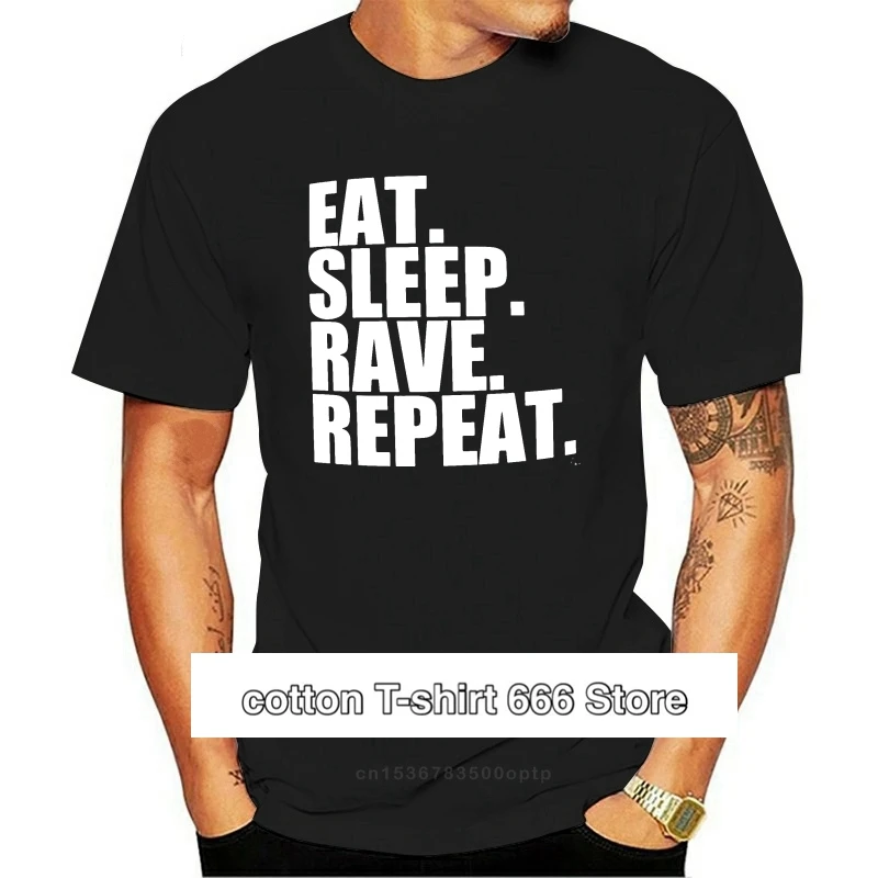 

1 Мужская футболка с надписью Eat Sleep Rave Repeat