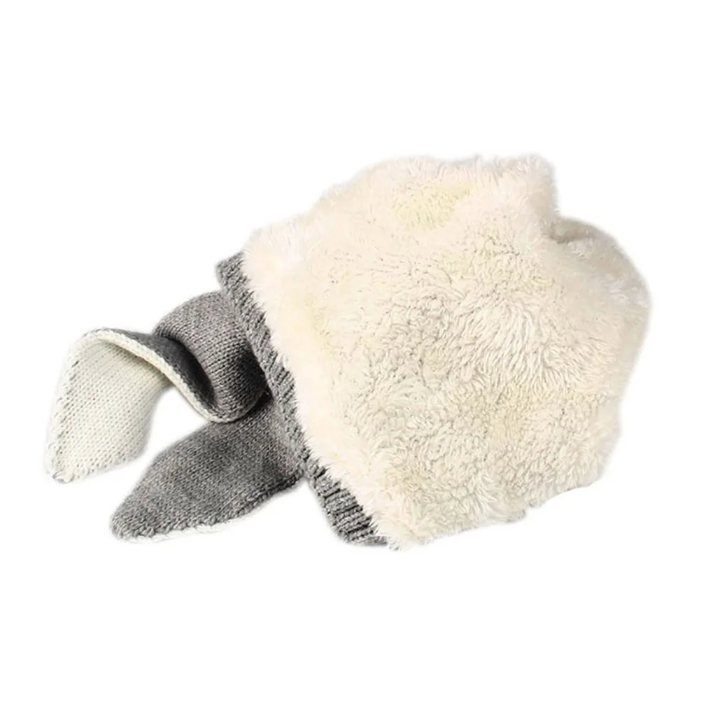 Bunny Ears Baby Hat Warm Winter Knitted Beanie Cap for Kids Infant Cute Rabbit Long Ear Autumn Hats | Детская одежда и обувь