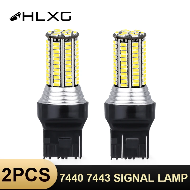 Hlxg 2 шт. T20 LED W21/5 Вт 7443 супер яркие автомобильные задние лампы стоп сигнала Авто