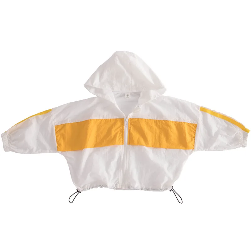 

Kids sunscreen coat boys summer hooded jacket coat letters pattern child outdoors ultraviolet-proof lightweight and breathable
