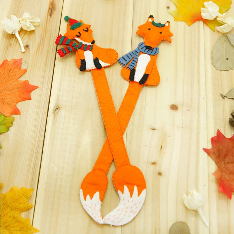 Швейная арт 2 шт./лот лиса мультфильм Войлок закладки для книг DIY этикетка