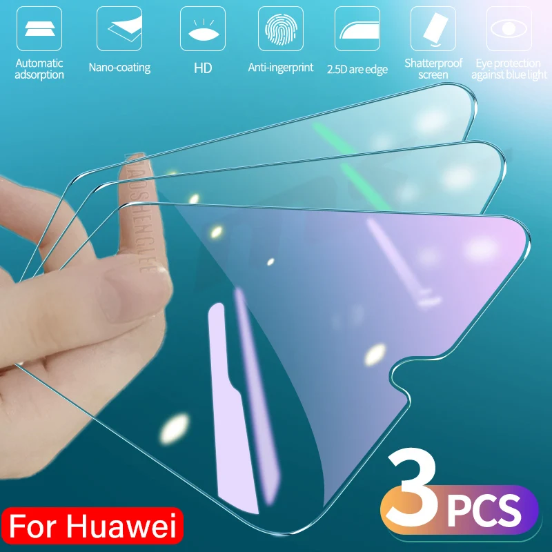 3Pcs Tempered Glass For Huawei Mate 10 20 20X 30 Lite Screen Protector For Huawei P20 Pro P30 P40 P10 Lite Nova 3i 5T 7 Se Glass