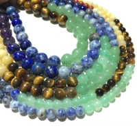 4681012mm mix jasper tigers eye sodalite yellow jade red jade smooth round loose beads natural stone diy bracelet necklace