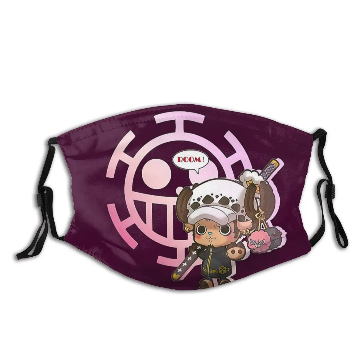 

Tony Chopper Trafalgar Law One Piece Reusable Mouth Face Mask Anti Haze Cold Proof with Filters Earloop Protection Cover Muffle