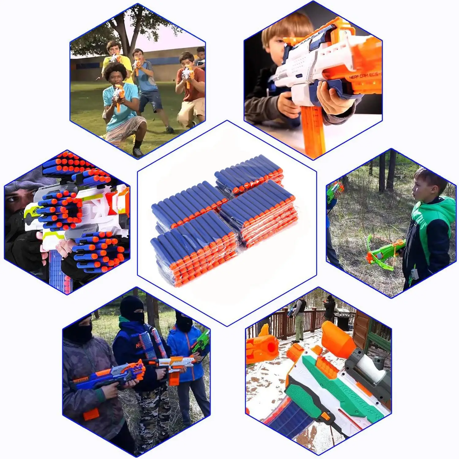 

500pcs 7.2cm Refill Bullets Compatible for Nerf N-Strike Elite Series Blasters Kid Toy Guns Foam Darts