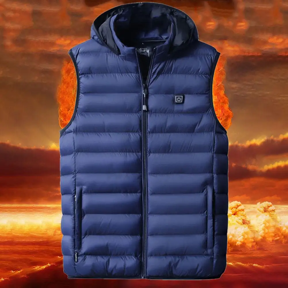 

Men's Electric Heated Vest Rechargeable 3 Adjustable Temperature Lightweight Waistcoat Back Heating Winter Warm Coat Clothes